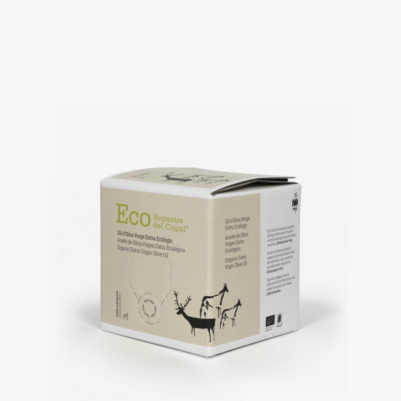 Bag in box de 3 Litros Ecológico - Cosecha 2025-26 - Aceite de Oliva Virgen Extra Ecológico - 100% Arbequina - Dop Les Garrigues