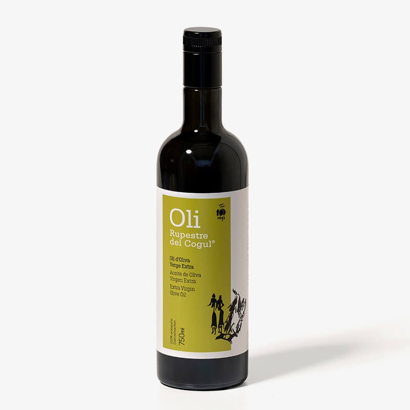 Bouteille en verre de 750 ml. Huile d’Olive Vierge Extra. arbequina garrigues