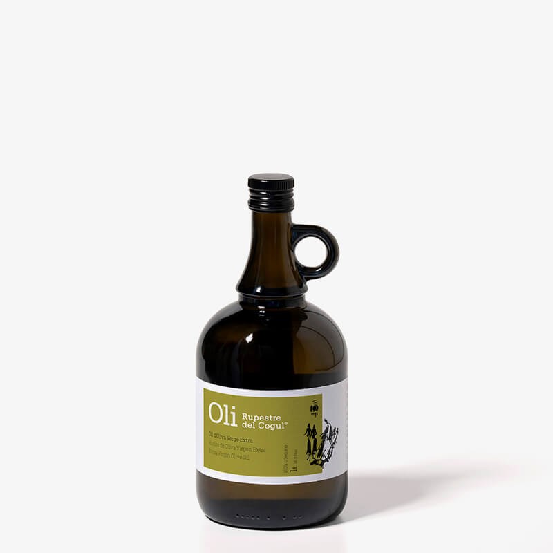 Glaskaraffe 1 liter. Natives Olivenöl Extra les garrigues arbequina