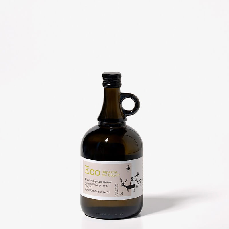 Bonbonne en verre de 1 litre biologique. Huile d’Olive Vierge Extra bio