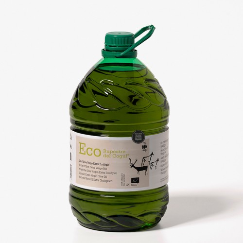Garrafa de plàstic de 5 Litres Ecològic sense filtrar - Oli d'Oliva Verge extra Ecològic - 100% Arbequina - DOP Les Garrigues